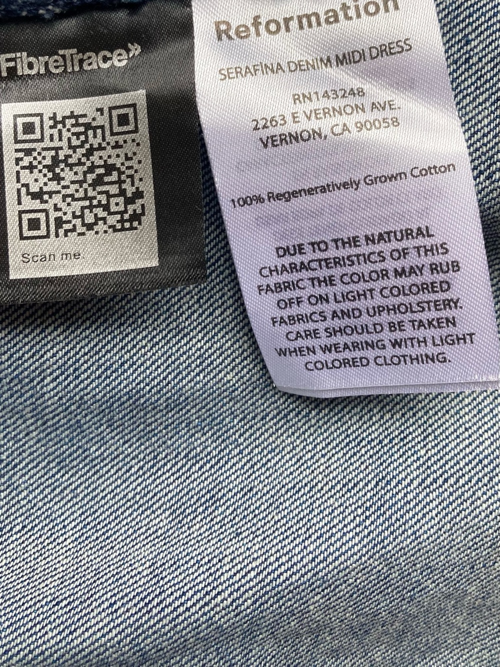 Reformation Serafina Denim Midi Dress Size 10 Dark Wash Mermaid Flare $248 - Picture 11 of 14